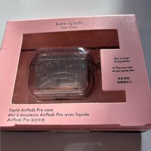 NWT Kate Spade Liquid AirPods Pro Case, Clear with Sparkles!